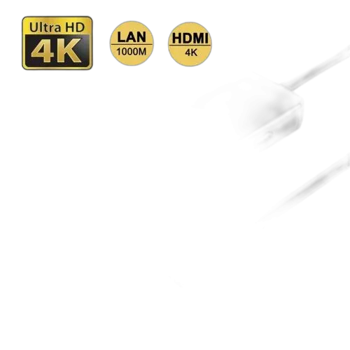 Adaptateur usb hdmi rj45 argent 
