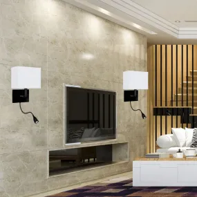 Applique Murale HOTEL 1x60W+1x1W E27 Noir