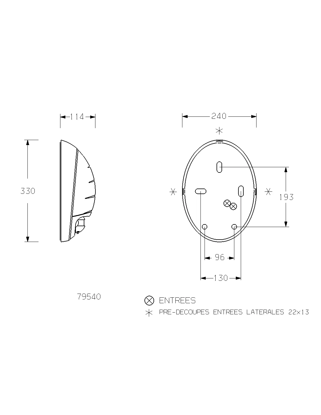 Atoll ovale E27 SSL IR noir L'EBENOID 079551