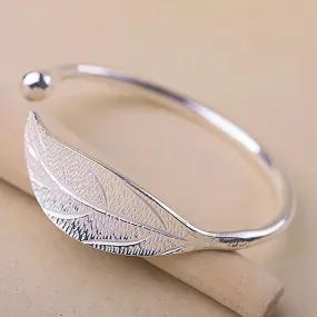Bracelet Feuille Argent