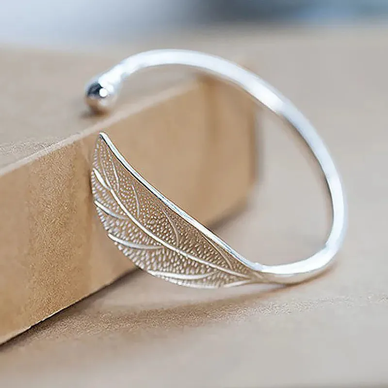 Bracelet Feuille Argent