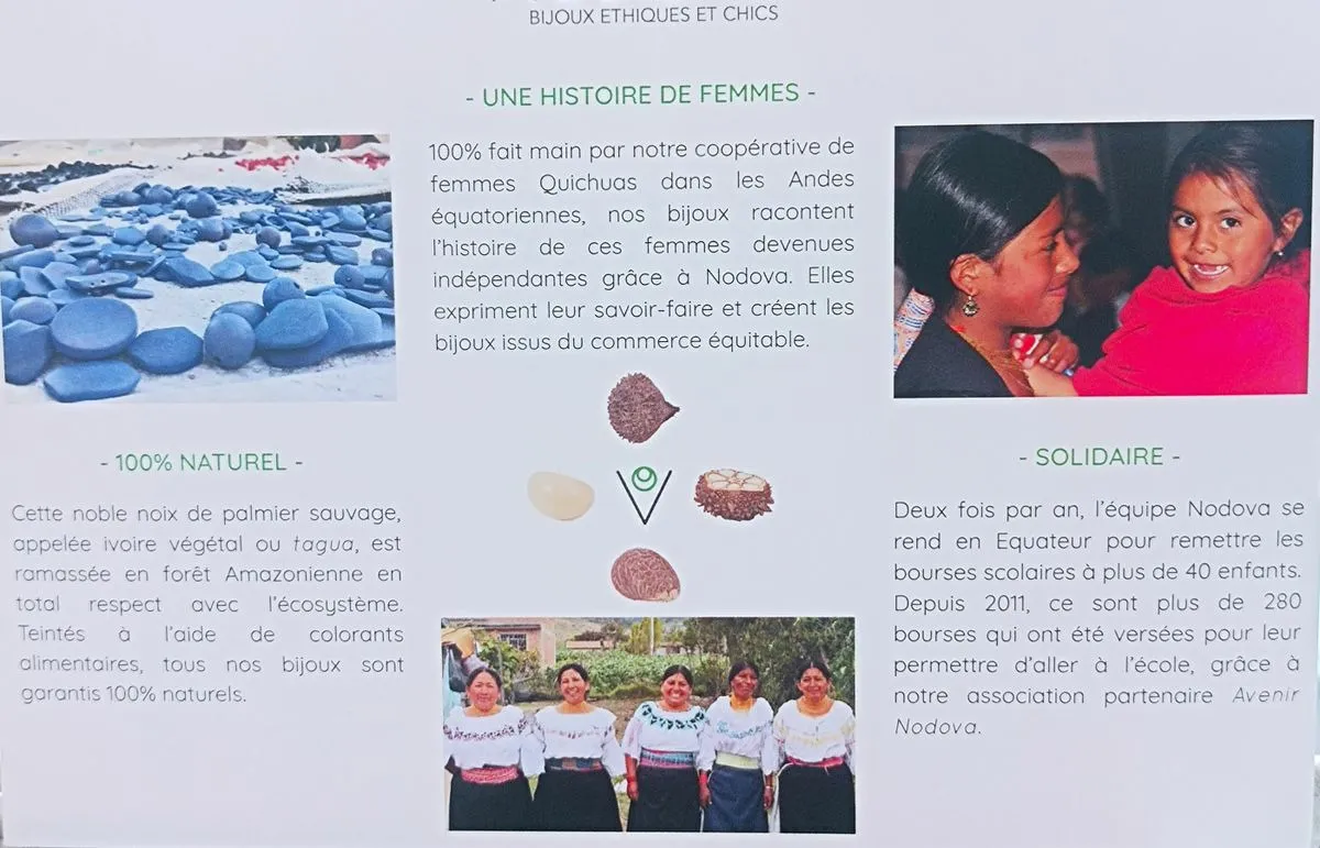 Collier Julie fuchsia en ivoire végétal