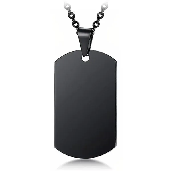 Collier Militaire Plaque Noir