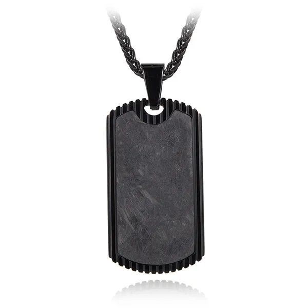 Collier Militaire Style Plaque Carbone