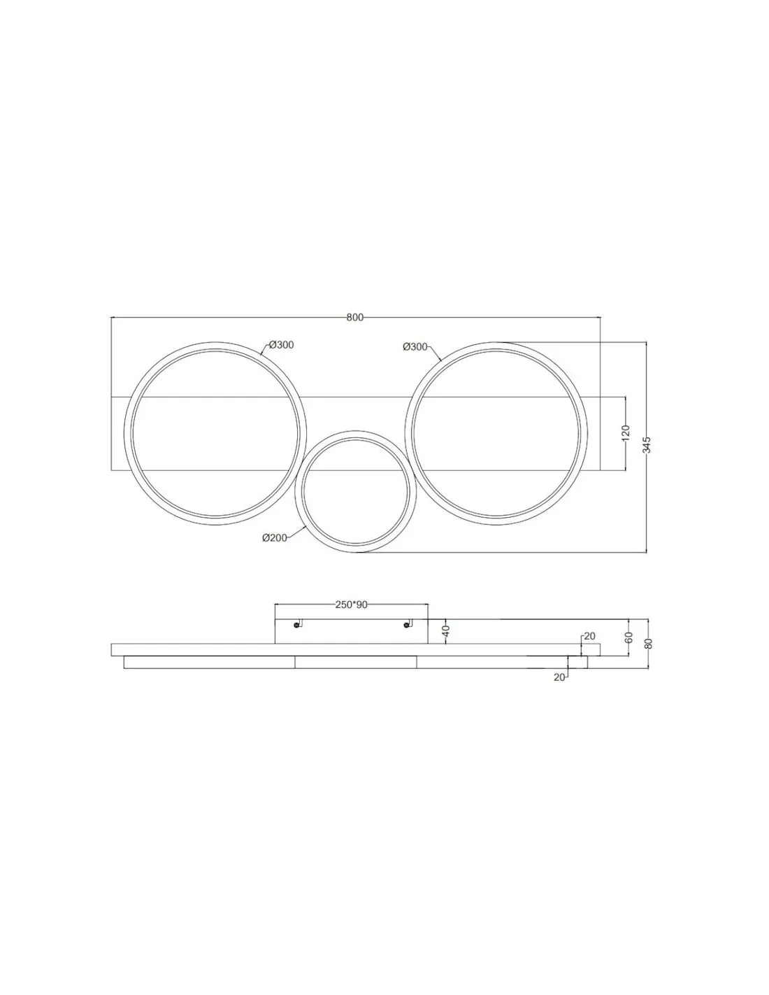 Plafonnier Led intégrée luminosité variable - Trio - Medera III