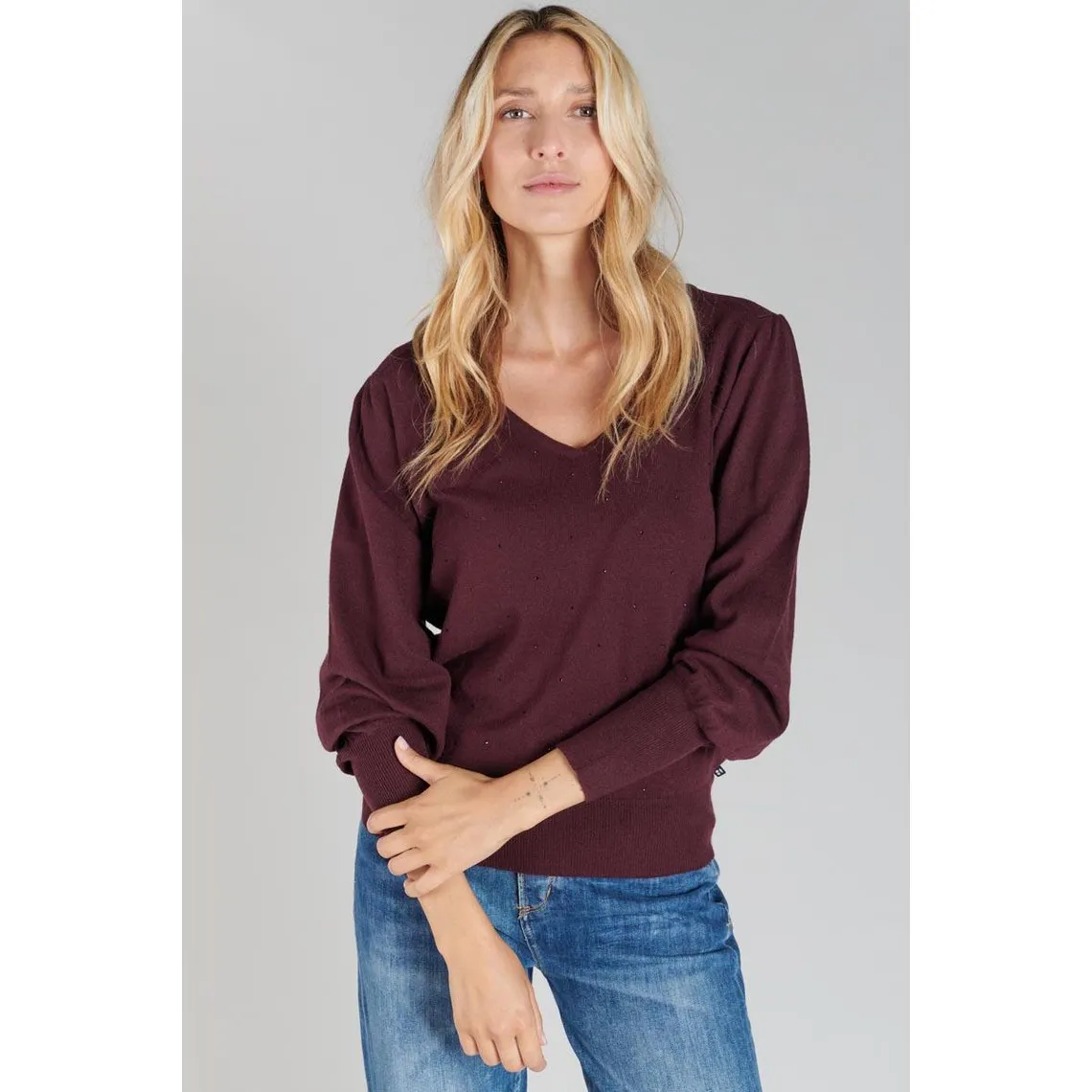 Pull ANYA rouge en viscose | 3 Suisses