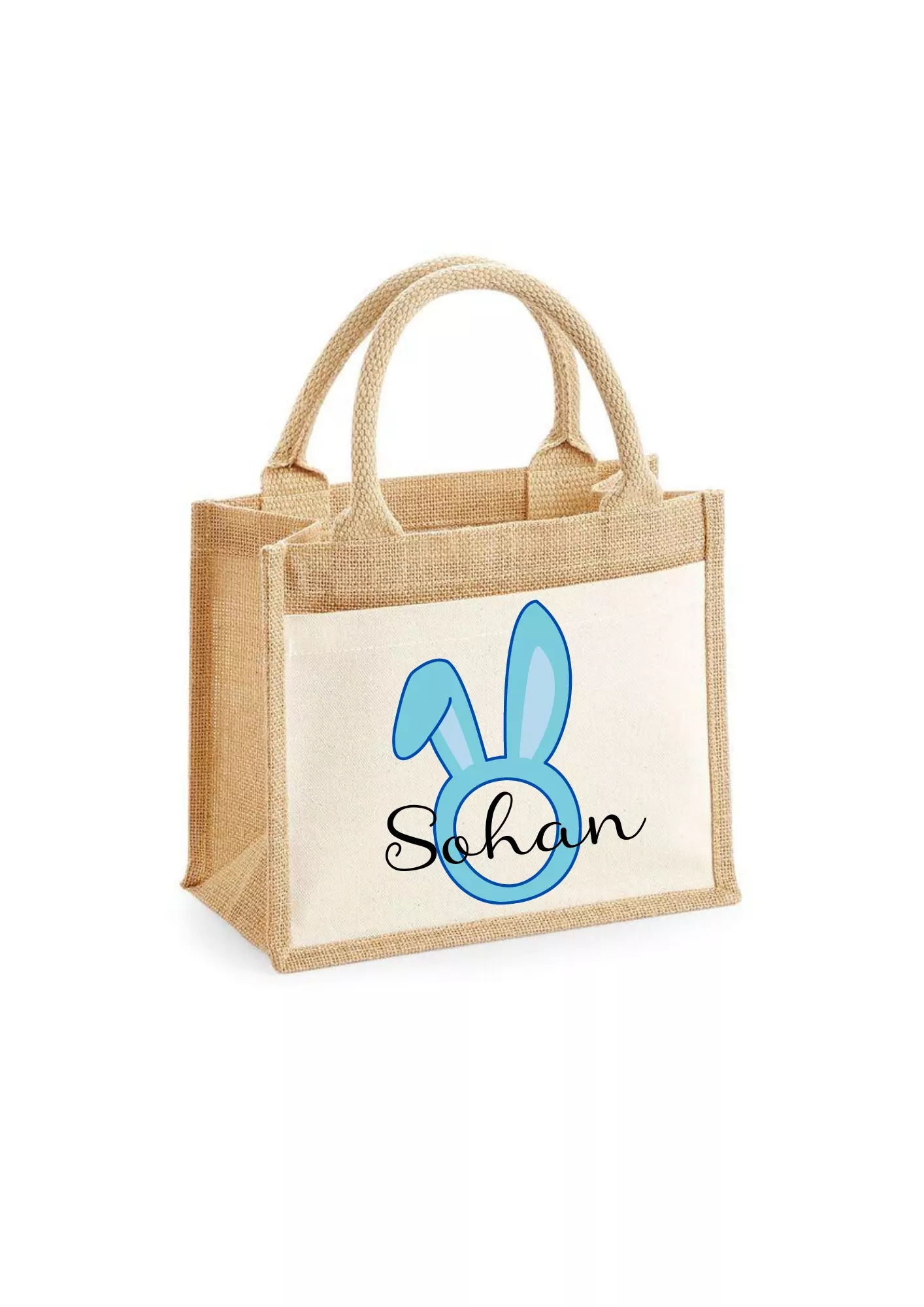 Sac cabas enfant lapin bleu 