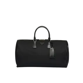 Sac marin porté main bandoulière Re-Nylon cuir brossé noir