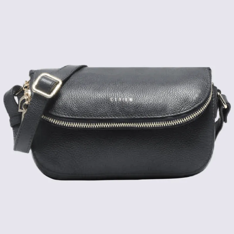 Sac à bandoulière Etrier, sac à bandoulière S ligne Tradition femme en cuir marine | Igert Chaussures&Maroquinerie