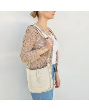 Sac à Bandoulière Juliette en Cuir beige | Style Urbain Chic