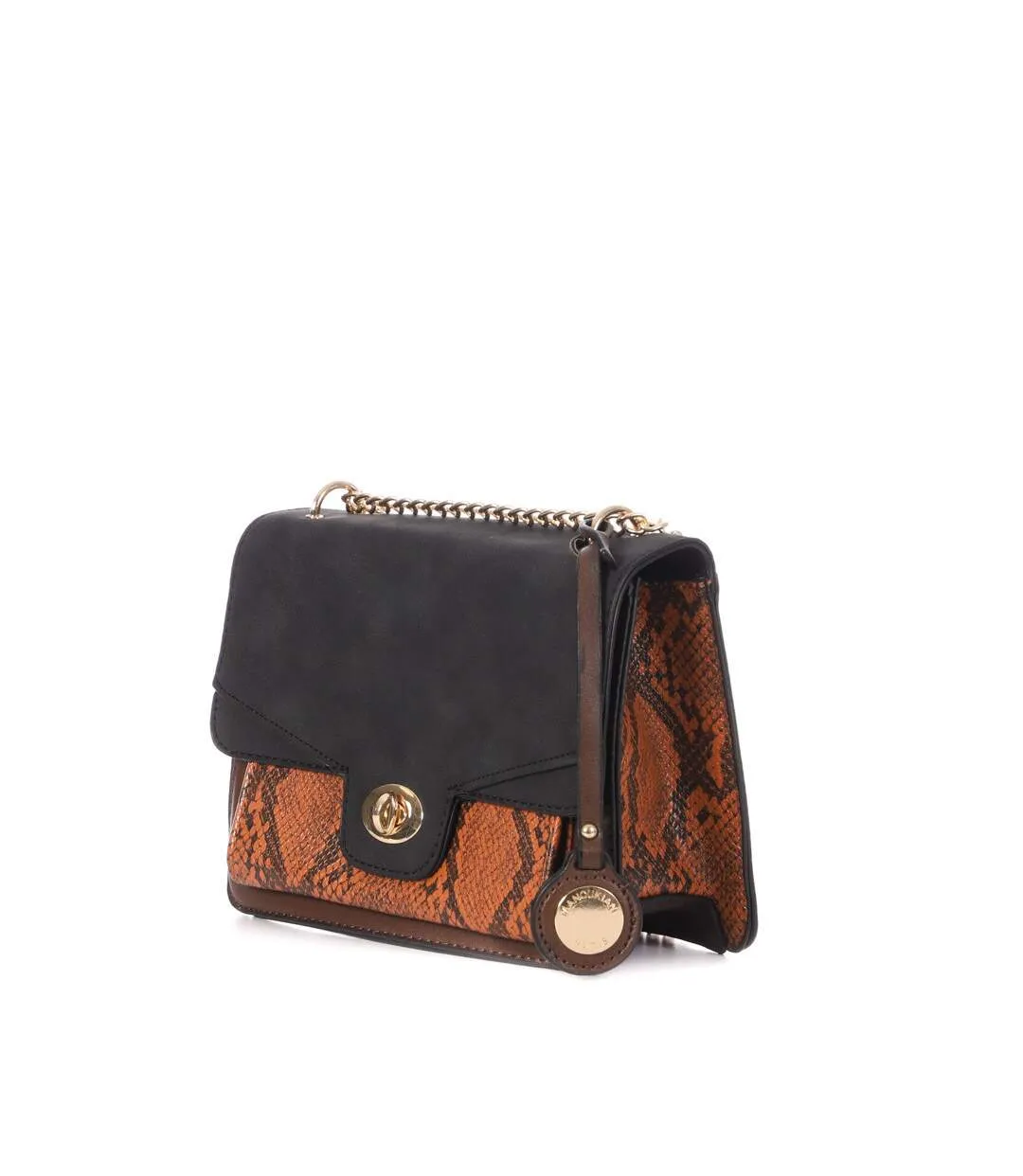 Sac à Bandoulière Marron/Noir Femme Manoukian Ines