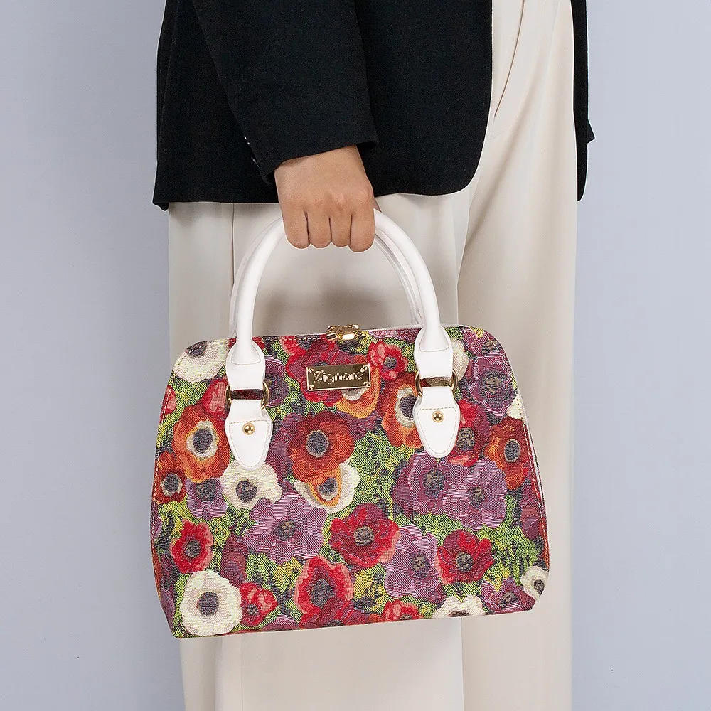 Sac à main tapisserie anémone