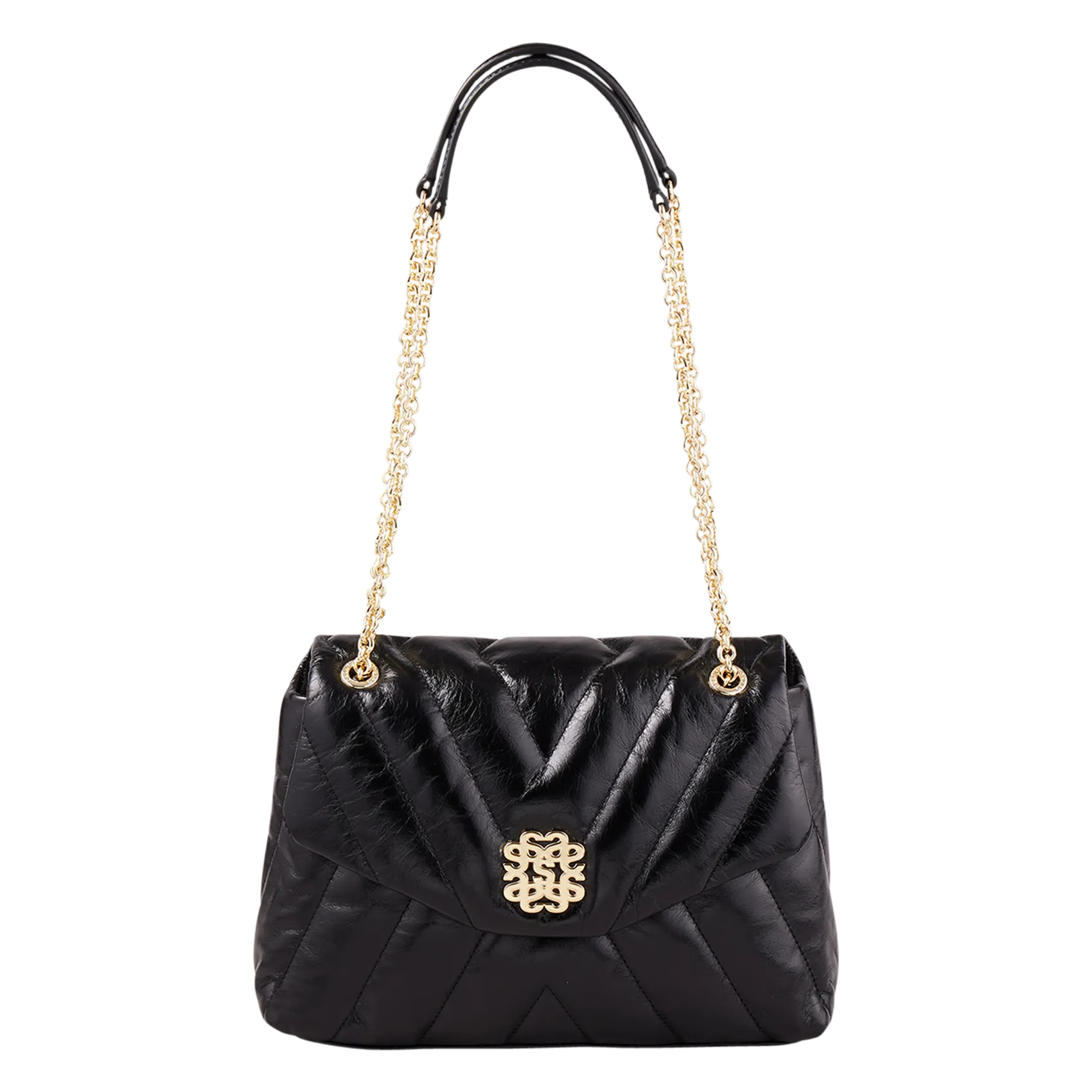 SANDRO  Sac bandoulière en cuir vieilli mila - Noir