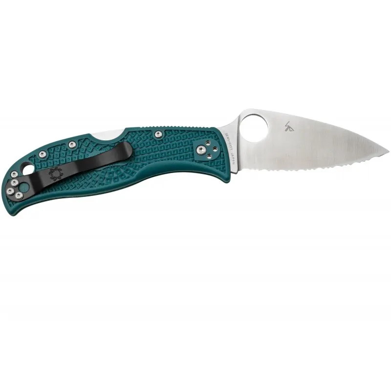Spyderco Couteau Leafjumper K390 Bleu A Dents