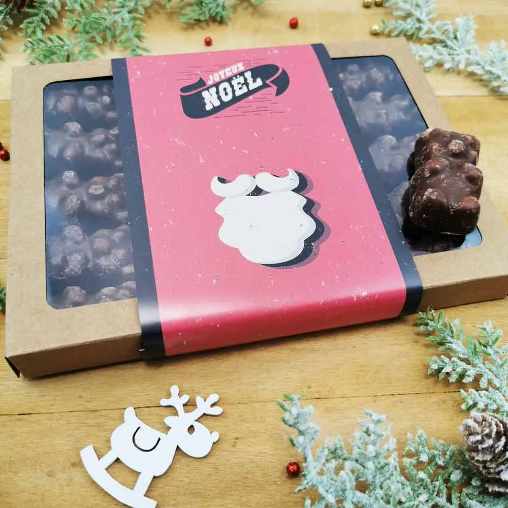 Spécial noël - Boîte d'oursons en guimauve au chocolat au lait x20