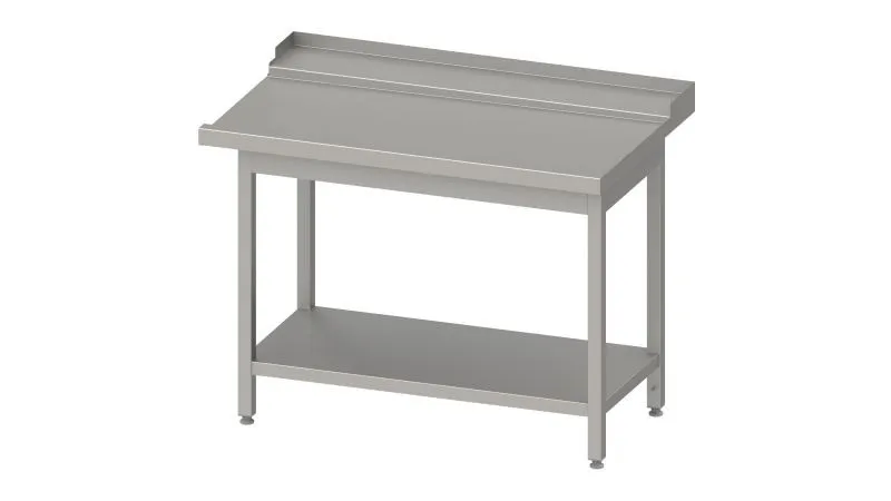 Table de vidange en acier inoxydable Stalgast guide panier avec pente avec base 1000x750x880mm montage côté droit avec dosseret 