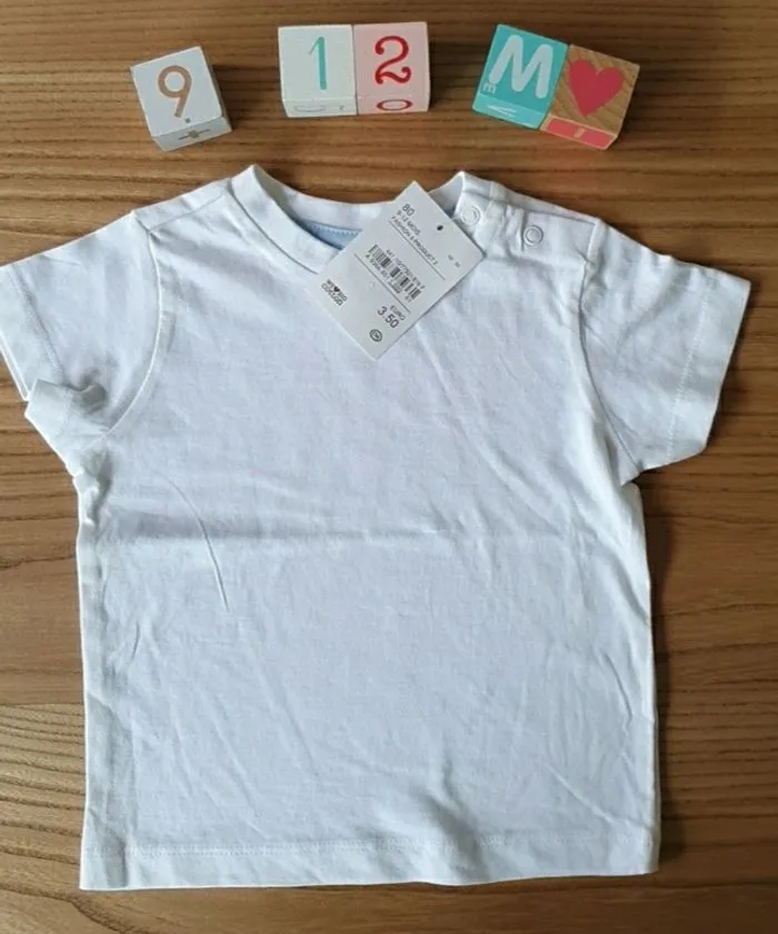 Tee shirt neuf blanc - C&A - 9 mois  | Beebs