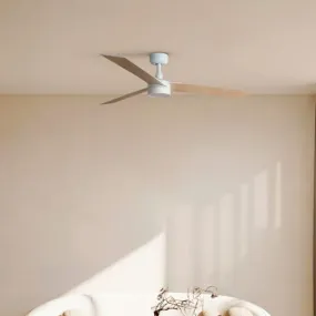 Ventilateur Plafond RUDDER L 132cm Blanc Frêne LED